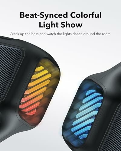 Speakers with colorful beat-synced lights