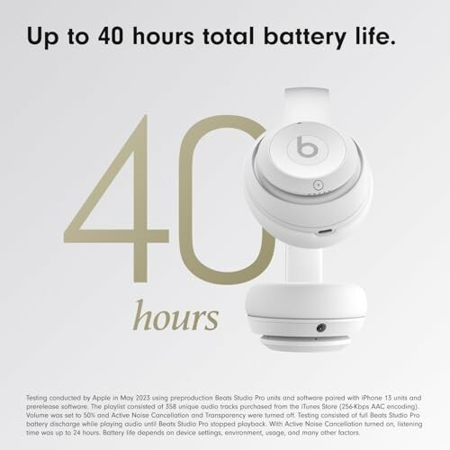 Beats headphones with 40 hours total battery life.