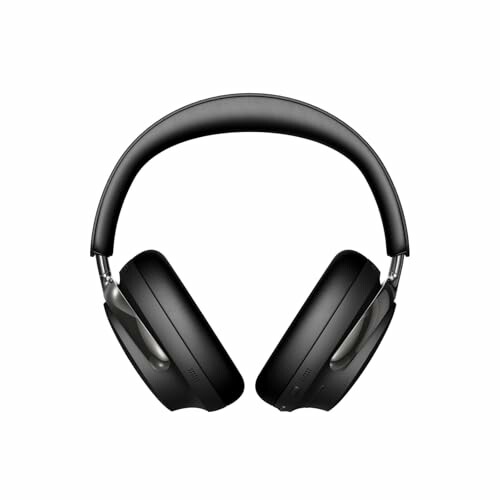 Black over-ear headphones on white background