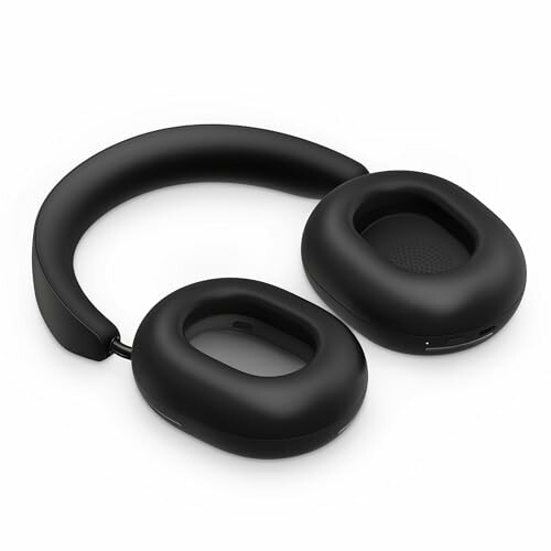 Black wireless headphones with cushioned ear pads