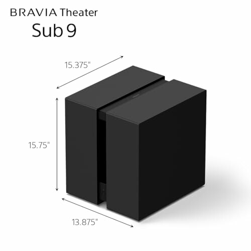 Bravia Theater Sub 9 with dimensions.
