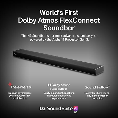 LG Dolby Atmos FlexConnect Soundbar description and features.