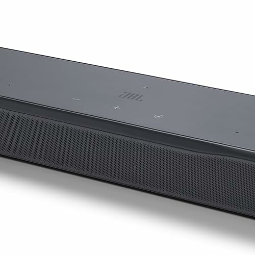 Black JBL soundbar with control buttons.