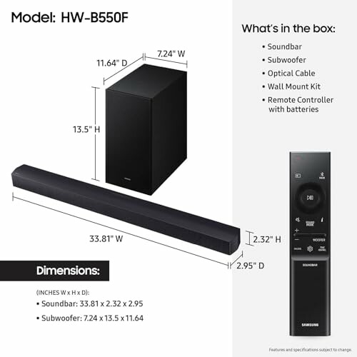 Samsung B-Series Soundbar HW-B550F