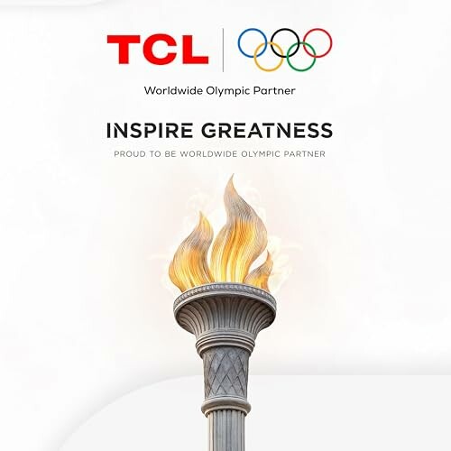 TCL Worldwide Olympic Partner with torch illustration.