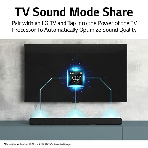 TV sound mode share feature with LG TV processor for optimized sound quality.