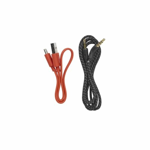 Red USB Cable and Black Audio Cable