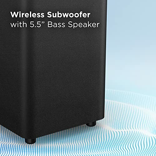 Wireless subwoofer with 5.5 inch bass speaker.